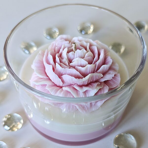 Świeca sojowa duża PIWONIA