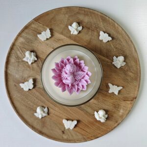 Świeca sojowa KOMUNIA/CHRZEST róż