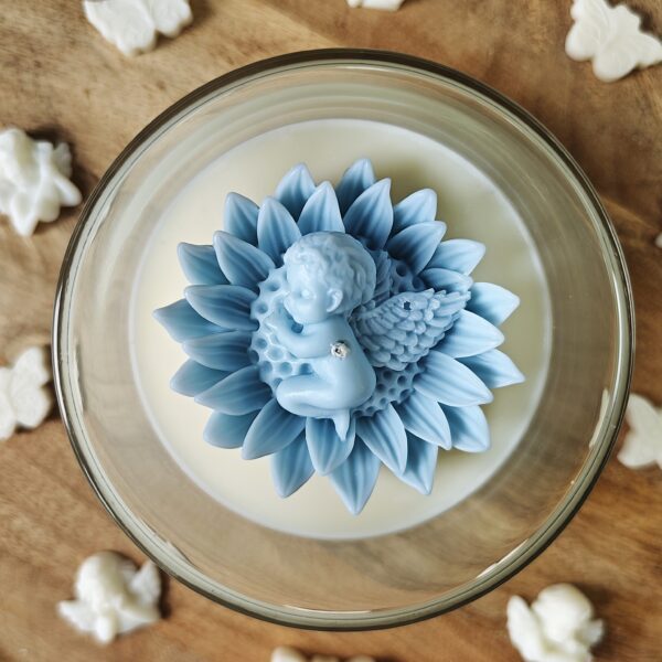 Świeca sojowa KOMUNIA/CHRZEST niebieska