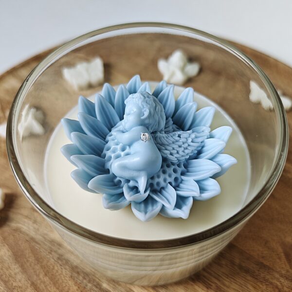 Świeca sojowa KOMUNIA/CHRZEST niebieska